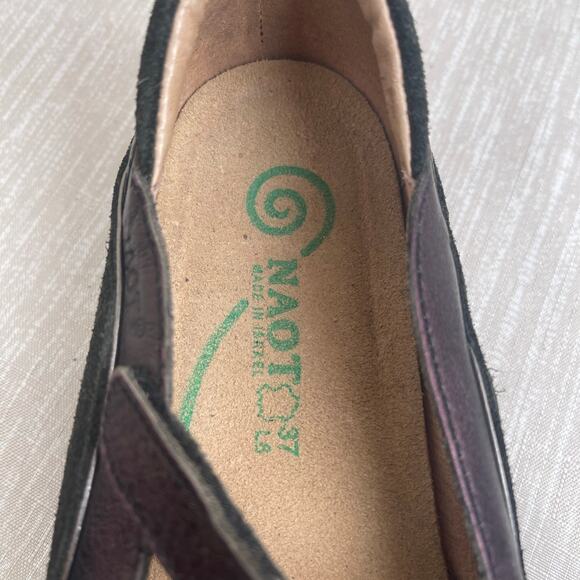 Naot Matai Mary Jane 37 EU Metallic Purple Leather Black Swirl Comfort Shoe US 6 - Picture 10 of 11